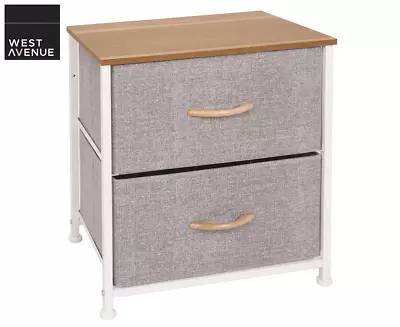 2-Drawer Bedside Table - Grey • $32.99