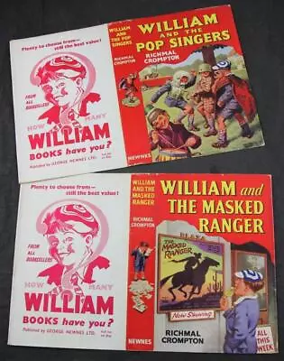 £55 • Buy Richmal Crompton William & The Pop Singers + Masked Ranger Original Dust Jackets