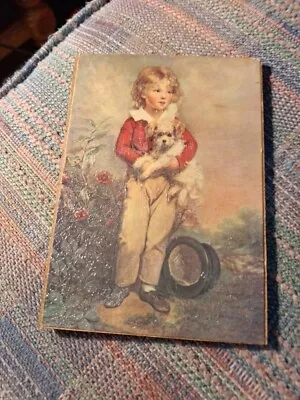 Vintage Gold Ornate Picture Frame With Boy Holding Dog • $12.99