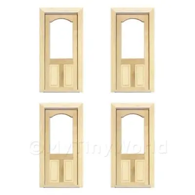 4 X Dolls House Decorative Wood Door With Glazed Upper Panel • £24