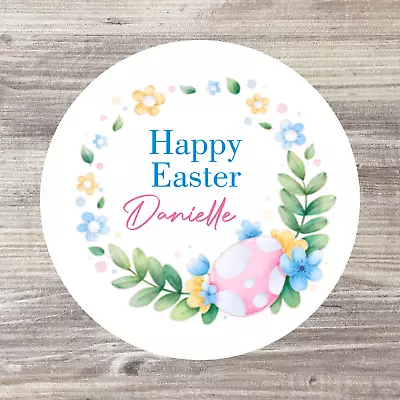 48 X PERSONALISED EASTER STICKERS NAME LABELS GIFT TAG PRESENTS BUNNY • £3.50