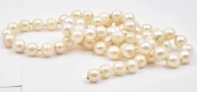 Vintage NO CLASP 23  Strand 6.5mm Salt Water Pearls Nice Color Round No Damage • $88