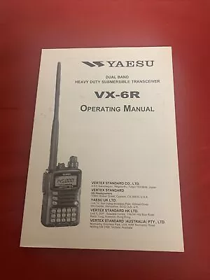 Yaesu VX-6R Instruction Manual  Shipping Included • $20