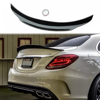 Gloss Black For 2015-2021 Mercedes Benz W205 Sedan Rear Trunk Spoiler Psm Style • $75.98