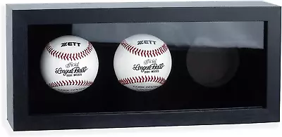 Baseball Wooden Display Case Autographed Balls UV Cover Wall Mount Shadowbox • $45.03