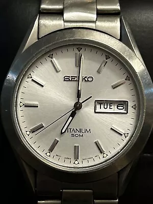 $30 • Buy Seiko Titanium Sapphire Watch Silver Dial