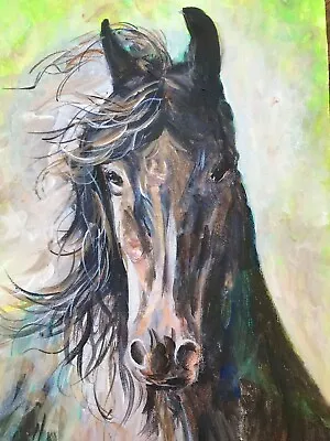 Bay Stallion Horse-acrylic Painting • £35