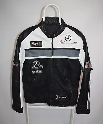 Vintage 90's Mercedes Benz Team McLaren Leather West Racing Jacket Men's Size 48 • $182.60