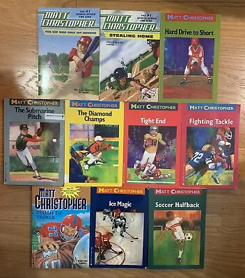 Lot Of 10 MATT CHRISTOPHER Various Teen Sports Books ~ PB • $19.99