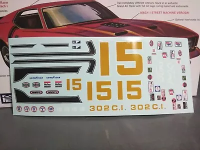 🌟 Decals 1973 Ford Mustang Mach 1 1:25 Scale 1000s Model Car Parts 4 Sale. • $9.49