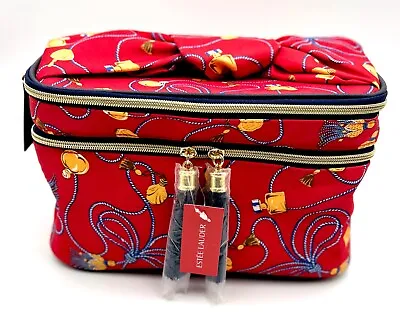 Estee Lauder Double Layer Makeup Train Case Bag With Handle & Build In  Mirror • $12.99