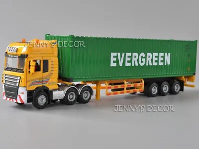 1:55 Scale Diecast Truck Model Toy Tractor With 40Ft Container Semi-Trailer • $19.90