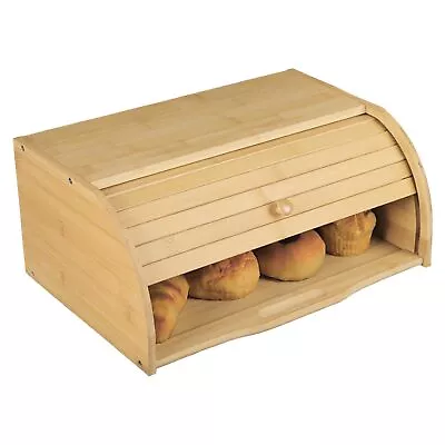 Large Bread Box Bamboo Box Storage Boxes Kitchen Counter Organize Rustic Roll... • $51.68