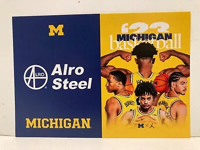 2023-24 University Of Michigan Home Basketball Pocket Schedule 4 Players - New • $1.25