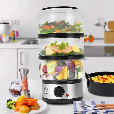£25.45 • Buy Superlex 3-Tier Food Vegetable Meat Steamer Electric 7.5L Large With Rice Bowl