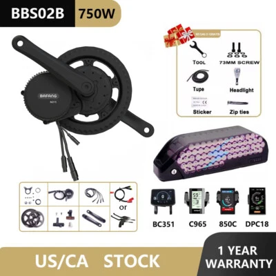 $390 • Buy Bafang 48V750W BBS02B Mid Drive Motor 8fun Electric Bicycle EBike Conversion Kit