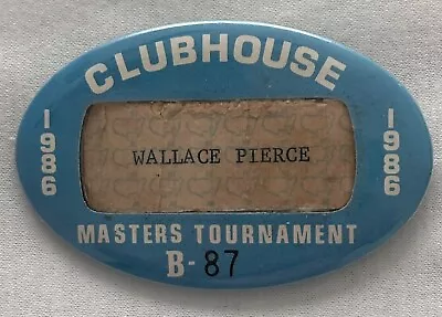 1986 Masters Golf Clubhouse Badge Jack Nicklaus 6th Masters • $274.99