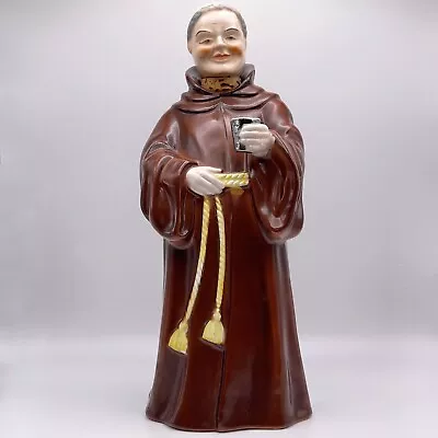 Vintage MCM Porcelain Franciscan Friar Tuck Monk 9” Decanter With Cork Stopper • $38.97