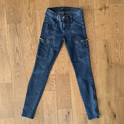 Y2K J Brand For Trilogy Kassidy Serenade Stretch Skinny Jeans Zip Ankle Skim 24w • $18.94