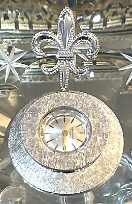 Vintage Hawthorne 17 Jewel Mechanical Sterling Silver Fleur De Lis Pin Watch • $34.99