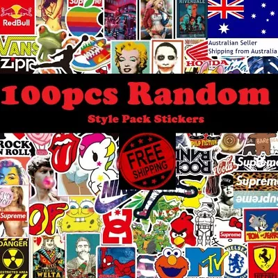 100 Random Vinyl Decal Graffiti Sticker Bomb Laptop Waterproof Stickers Skate • $5.99