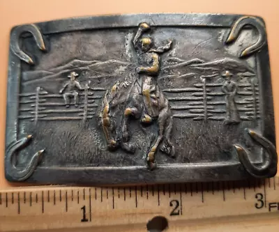 Vintage Cowboy Rodeo Riding Horse Belt Buckle Made By Alco • $19