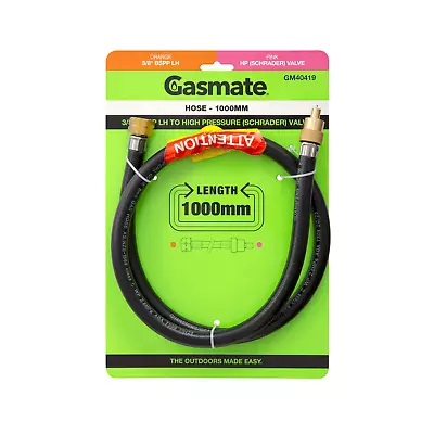 New Gasmate HOSE - 1000MM - 3/8  BSPP LH TO HIGH PRESSURE (SCHRADER) VALVE - GM4 • $41.95