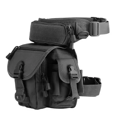 Tactical Drop Leg Bag Hiking Backpack Military Waist Belt Molle Pouch Waterproof • $28.59