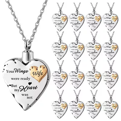 Cremation Ashes Urn Necklace Ashes Heart Pendent Jewellery For Memorial Locket  • £5.99