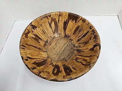 Vintage Segmented Wood Fruit Bowl 12 X 4  Inches Possibly Bamboo • $39.99