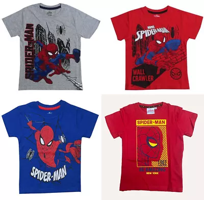 Marvel Spiderman Graphic Print Cotton Short Sleeve Boys Girl T Shirt Tee 4 5 6 7 • £5.99