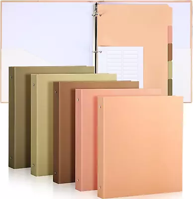 5 Sets 1 Inch Heavy Duty 3 Ring Binder With 2 Pockets With 5 Tab Dividers 8.5 X  • $34.99