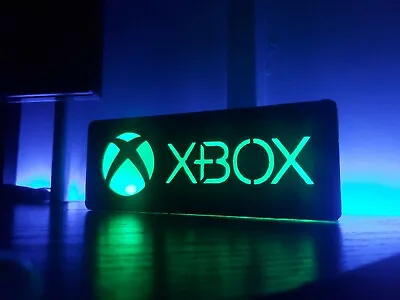 Xbox Design USB LED Light Up Sign Green Wall Mountable  Desk Lamp • £14.99