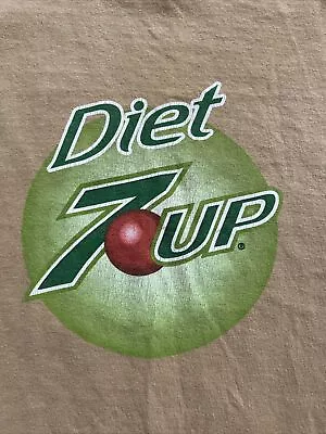 Vintage 90s Diet 7UP Double Sided T Shirt Size XL Brown Boxy Taste For Yourself • $21.92