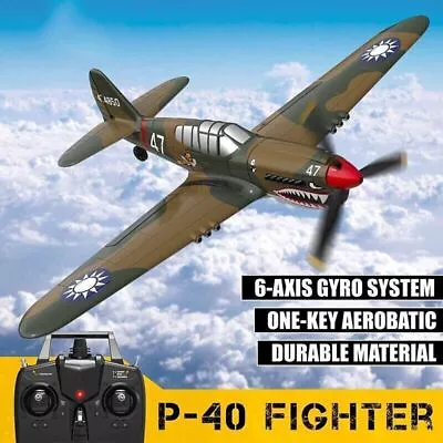 Volantex P40 Fighter 2.4G RC Airplane 4CH 6-Axis Gyro Fixed Wing Aerobatic Gift • $92.99