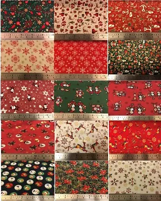 £3.50 • Buy Christmas Festive 100% Cotton Fabric FAT QUARTER / BY METRE