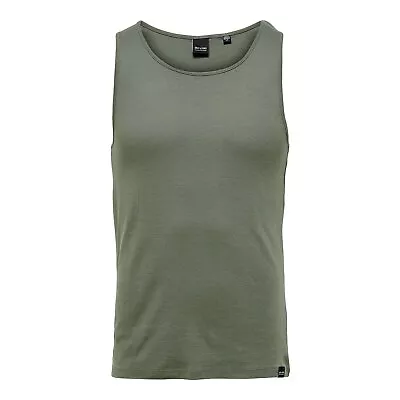 Only & Sons Mens Graham Athletic Slim Comfort Cotton Rib Tank Top Relaxed Fit • £11.99