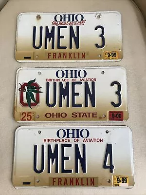 OHIO STATE BUCKEYES BLOCK “O” LICENSE PLATE Lot Of 3 Plates Total University Men • $99