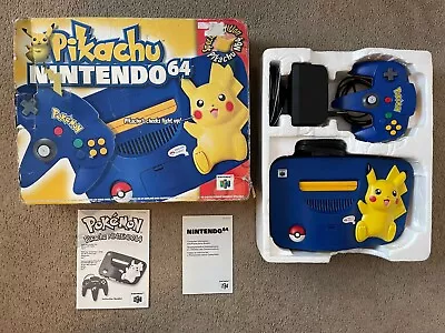 $849 • Buy Pikachu Blue / Yellow Nintendo 64 Console Complete Box CIB NUS-001 NTSC N64