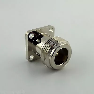 N Female Panel Mount Chassis With 4 Holes Flange PTFE Solder RF Coax Connector • $1.99