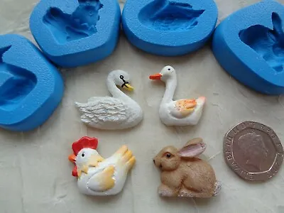£4.10 • Buy 1x Mini Craft Mould: Farm Animal Bird Pet Theme (Clay Cupcake Fondant Resin PMC)