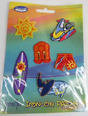 Stitch Art Iron On Patches 6 X Motif Summer Lot Surf Board • $6