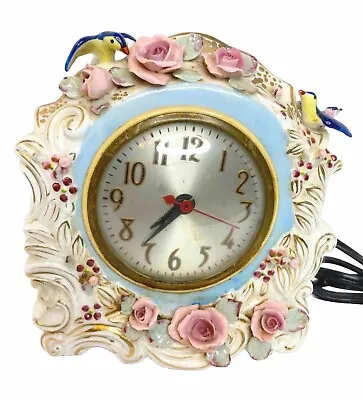 Vtg. Occupied Japan Sc Porcelain Clock Handpainted • $30