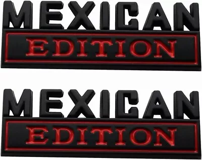 2pcs Mexican Edition Emblem 3D Fender Badge Decal Car Sticker Adhesive Red • $9.42