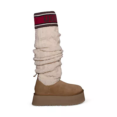 Ugg Classic Sweater Letter Tall Chestnut Sheepskin Women's Boots Size Us 6 New • $244.99