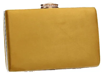 Womens Faux Suede Velvet Ladies Evening Party Prom Bridal Smart Box Clutch Bag • £19.99