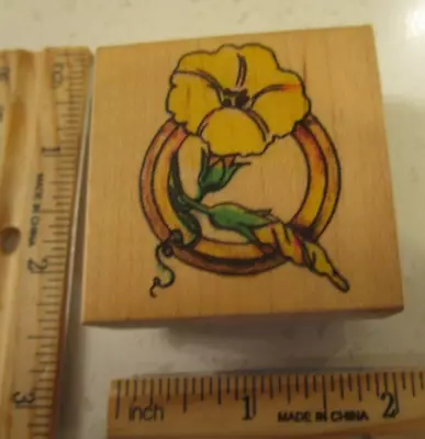Nasturtium Flower Circle Mw Rubber Stamp -vip Visual Image Printery • $5