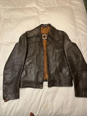 Vintage Men's Golani Brown Leather Jacket Military Size 40 • $99.99