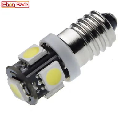 6V E10 Screw MES LED LAMP 6 VOLT XENON WHITE BICYCLE BIKE TORCH BULB NO POLARITY • £3.98