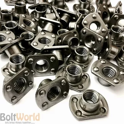 £3.49 • Buy Tee Spot Weld Nuts Cardon Steel Metric 2 & 4 Under Welded Pips T Style Slab Base